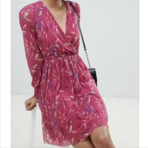 ASOS Y.A.S Floral Faux Wrap Dress
